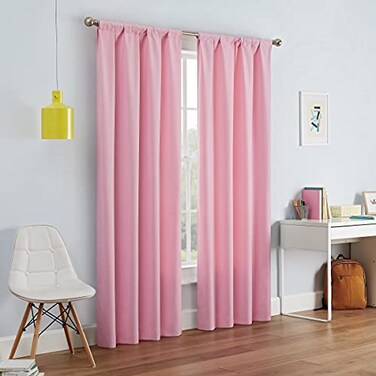 Eclipse ECLIPSE Kendall Modern Blackout Thermal Rod Pocket Window Curtain for Bedroom or Living Room 1 Panel 42 x 95 Bouquet