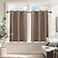 PONY DANCE Kitchen Window Curtains Short 36 inch Length Blackout Privacy Half Window Drapes for Bedroom Bathroom Dining Living Room Cafe Office2 Panels W 42 x L 36 inches Mocha
