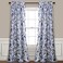 Lush Decor Cynthia Jacobean Darkening Window Curtains Set for Living Dining Room Bedroom 95 L Panel Pair Blue