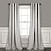 Lush Decor Insulated Grommet Blackout Window Curtain Panels Pair 52 W x 84 L Light Gray Classic Modern Design Chic Window Decor Long Curtains For Living Room Bedroom Or Dining Room