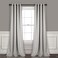 Lush Decor Insulated Grommet Blackout Window Curtain Panels Pair 52 W x 84 L Light Gray Classic Modern Design Chic Window Decor Long Curtains For Living Room Bedroom Or Dining Room