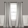 Lush Decor Insulated Grommet Blackout Window Curtain Panels Pair 52 W x 84 L Light Gray Classic Modern Design Chic Window Decor Long Curtains For Living Room Bedroom Or Dining Room