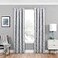 Eclipse ECLIPSE Blackout Curtains for Bedroom Haley 37 x 84 Thermal Insulated Single Panel Rod Pocket Room Darkening Curtains for Living Room Silver