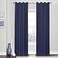Eclipse Blackout Curtains for Bedroom Kingston 52 x 84 Insulated Darkening Single Panel Grommet Top Window Treatment Living Room Navy