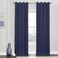 Eclipse Blackout Curtains for Bedroom Kingston 52 x 84 Insulated Darkening Single Panel Grommet Top Window Treatment Living Room Navy
