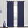 Eclipse Blackout Curtains for Bedroom Kingston 52 x 84 Insulated Darkening Single Panel Grommet Top Window Treatment Living Room Navy