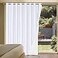 H.VERSAILTEX HVERSAILTEX White Linen Blackout Curtains Durable Thick Textured Linen Look 100 Blackout Patio Door Curtain Anti Rust Grommet Extra Wide Sliding Door Curtain Panel W100 x L84 inch Bright