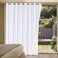 H.VERSAILTEX HVERSAILTEX White Linen Blackout Curtains Durable Thick Textured Linen Look 100 Blackout Patio Door Curtain Anti Rust Grommet Extra Wide Sliding Door Curtain Panel W100 x L84 inch Bright