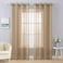 MIULEE 2 Panels Solid Color Taupe Brown Sheer Curtains Elegant Grommet Window Voile PanelsDrapesTreatment for Bedroom Living Room 54X84 Inch