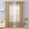 MIULEE 2 Panels Solid Color Taupe Brown Sheer Curtains Elegant Grommet Window Voile PanelsDrapesTreatment for Bedroom Living Room 54X84 Inch