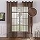 MIULEE 2 Panels Chocolate Brown Sheer Window Curtains Elegant Grommet Top Window Voile DrapesTreatment Linen Textured Panels for Bedroom Living Room 54X84 Inches Dark Brown