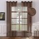 MIULEE 2 Panels Chocolate Brown Sheer Window Curtains Elegant Grommet Top Window Voile DrapesTreatment Linen Textured Panels for Bedroom Living Room 54X84 Inches Dark Brown