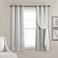 Lush Decor Sheer Grommet Curtains With Insulated Blackout Lining Window Curtain Panels Pair 38W x 63L Light Gray Curtain With Sheer Overlay Elegant Blackout Curtains for Bedroom