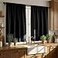PONY DANCE Short Blackout Kitchen Curtains 36 inch Length Half Window Cafe Panles Black Out RV Bunk Drapes Thermal Insulated Small Curtains for BasementCamper W42 x L36 inches Black 2 Panels