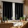 PONY DANCE Short Blackout Kitchen Curtains 36 inch Length Half Window Cafe Panles Black Out RV Bunk Drapes Thermal Insulated Small Curtains for BasementCamper W42 x L36 inches Black 2 Panels