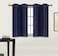 Elegant Home 2 Panels Tiers Grommets Small Window Treatment Curtain Faux Silk Insulated Blackout Drape Short Panel 28 W X 36 L Each for Kitchen Bathroom or Any Small Window D24 Navy Blue