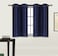 Elegant Home 2 Panels Tiers Grommets Small Window Treatment Curtain Faux Silk Insulated Blackout Drape Short Panel 28 W X 36 L Each for Kitchen Bathroom or Any Small Window D24 Navy Blue