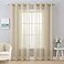 MIULEE 2 Panels Solid Color Beige Sheer Curtains Elegant Grommet Window Voile PanelsDrapesTreatment for Bedroom Living Room 54X90 Inch
