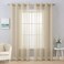 MIULEE 2 Panels Solid Color Beige Sheer Curtains Elegant Grommet Window Voile PanelsDrapesTreatment for Bedroom Living Room 54X90 Inch