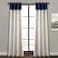 Lush Decor 16T003317 Milo Linen Window Curtain Panel Pair and OffWhite 84 x 52 Navy