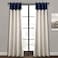 Lush Decor 16T003317 Milo Linen Window Curtain Panel Pair and OffWhite 84 x 52 Navy