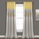 Lush Decor Night Sky Window Curtain Panel Single 42W x 84L Yellow Gray Sequin Backdrop Curtain Room Darkening Curtains For Bedroom Glam Decor