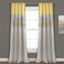 Lush Decor Night Sky Window Curtain Panel Single 42W x 84L Yellow Gray Sequin Backdrop Curtain Room Darkening Curtains For Bedroom Glam Decor