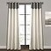 Lush Decor Milo Linen Window Curtain Panel Pair 84 x 52 Gray and OffWhite