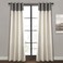 Lush Decor Milo Linen Window Curtain Panel Pair 84 x 52 Gray and OffWhite
