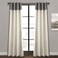 Lush Decor Milo Linen Window Curtain Panel Pair 84 x 52 Gray and OffWhite