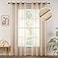MIULEE 2 Panel Beige Semi Sheer Window Curtains Elegant Grommet Top Voile PanelsDrapesTreatment Linen Textured Panels for Bedroom Living Room 54X72 Inches