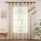MIULEE 2 Panel Beige Semi Sheer Window Curtains Elegant Grommet Top Voile PanelsDrapesTreatment Linen Textured Panels for Bedroom Living Room 54X72 Inches