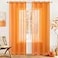 MIULEE Fall Sheer Curtains for Living Room Party Decor Grommet Top Solid Elegant Orange Window Treatment Net for Bedroom 54 x 84 Inches Length