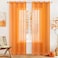 MIULEE Fall Sheer Curtains for Living Room Party Decor Grommet Top Solid Elegant Orange Window Treatment Net for Bedroom 54 x 84 Inches Length