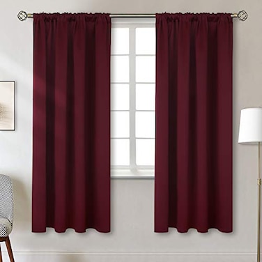 BGment Burgundy Blackout Curtains 72 Inch Length 2 Panels for Living Room Thermal Insulated Drapes with Rod Pocket Privacy Christmas Decor for Dining Bedroom 52 x 72 Inch