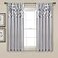 Lush Decor Circle Dream Window Curtains Panel Set for Living Dining Room Bedroom Pair 54W x 63L Light Gray