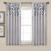 Lush Decor Circle Dream Window Curtains Panel Set for Living Dining Room Bedroom Pair 54W x 63L Light Gray