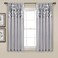 Lush Decor Circle Dream Window Curtains Panel Set for Living Dining Room Bedroom Pair 54W x 63L Light Gray