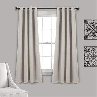Lush Decor Insulated Grommet Blackout Window Curtain Panels Pair 52 W x 63 L Wheat Classic Modern Design Chic Window Decor Curtains For Living Room Bedroom Or Dining Room