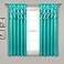 Lush Decor Circle Dream Window Curtains Panel Set for Living Dining Room Bedroom Pair 54W x 63L Turquoise