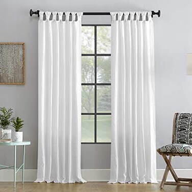 Archaeo Washed Cotton Twist Tab Curtain 52 x 108 White