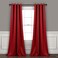 Lush Decor Insulated Grommet Blackout Window Curtain Panels Pair 52 W x 95 L Red Classic Modern Design Chic Window Decor Long Curtains For Living Room Bedroom Or Dining Room