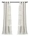 Lush Decor Farmhouse Textured Grommet Sheer Window Curtain Panel Pair 38W x 84L White