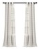 Lush Decor Farmhouse Textured Grommet Sheer Window Curtain Panel Pair 38W x 84L White