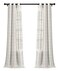 Lush Decor Farmhouse Textured Grommet Sheer Window Curtain Panel Pair 38W x 84L White
