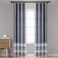 Lush Decor Nantucket Yarn Dyed Cotton Blend Tassel Fringe Window Curtain Panels Pair 40 W x 95 L Navy Striped Blue Curtains for Living Room