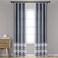 Lush Decor Nantucket Yarn Dyed Cotton Blend Tassel Fringe Window Curtain Panels Pair 40 W x 95 L Navy Striped Blue Curtains for Living Room