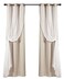 Lush Decor Sheer Grommet Curtains With Insulated Blackout Lining Window Curtain Panels Pair 38W x 120L Wheat Curtain With Sheer Overlay Elegant Blackout Curtains for Bedroom
