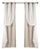 Lush Decor Sheer Grommet Curtains With Insulated Blackout Lining Window Curtain Panels Pair 38W x 120L Wheat Curtain With Sheer Overlay Elegant Blackout Curtains for Bedroom