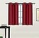 Elegant Home 2 Panels Tiers Grommets Small Window Treatment Curtain Faux Silk Insulated Blackout Drape Short Panel 28 W X 36 L Each for Kitchen Bathroom or Any Small Window D24 Burgundy